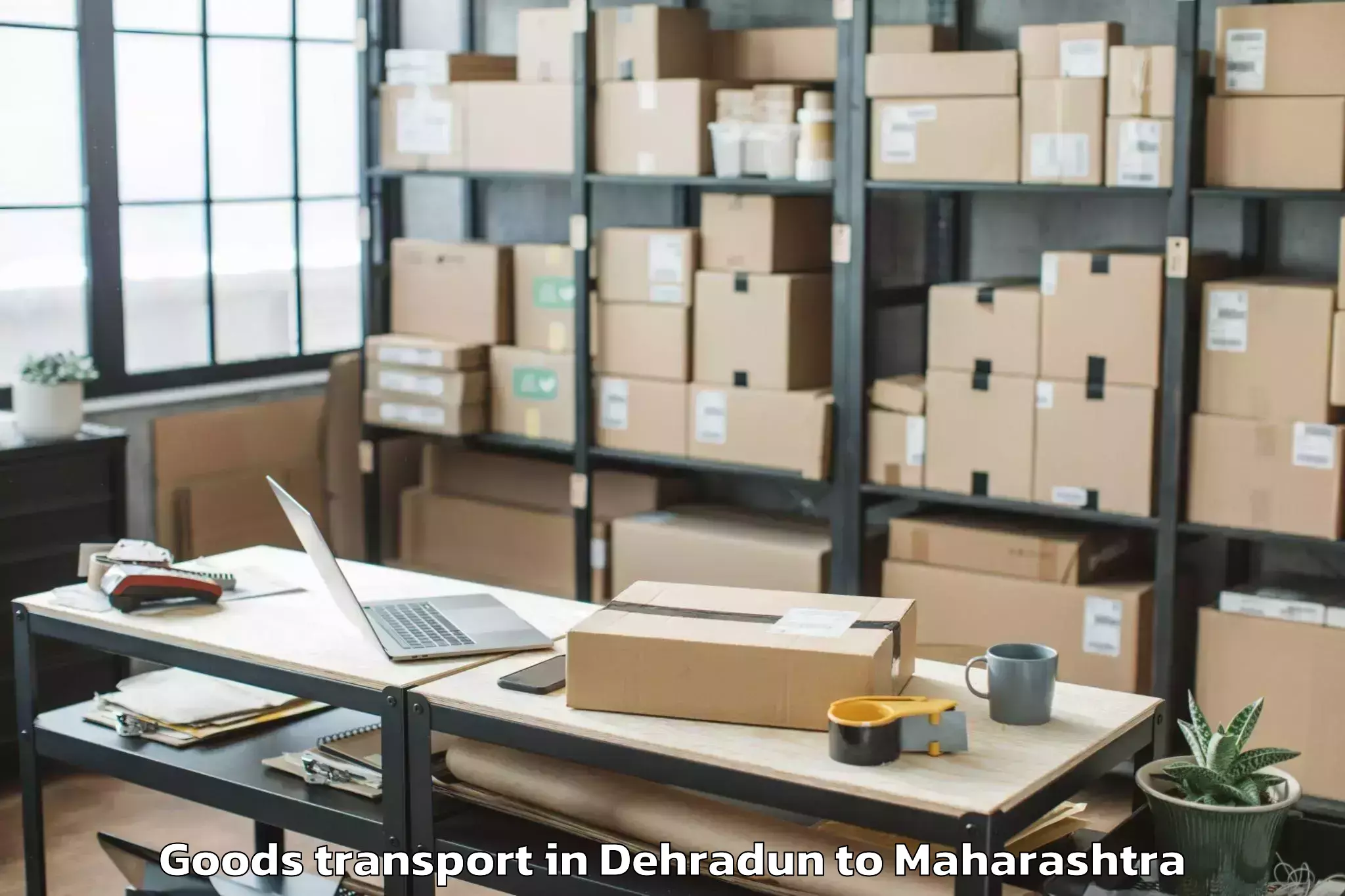 Trusted Dehradun to Pombhurna Goods Transport